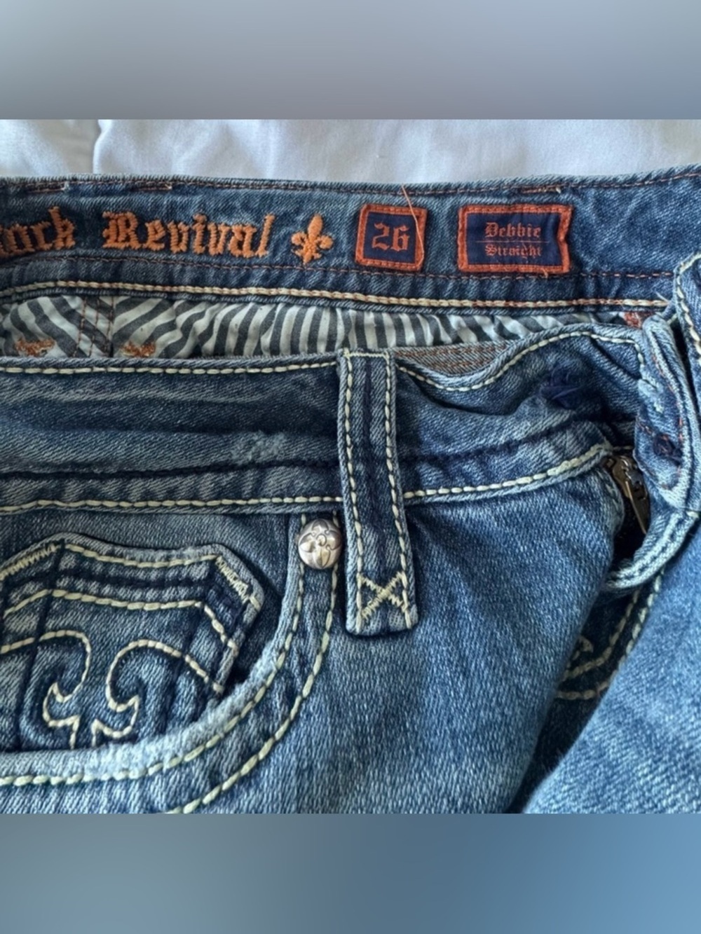 Y2K Rock Revival Women's Indigo Skinny , Debbie straight leg Jeans - Picture 13 of 14